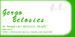 gergo belosics business card